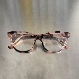 Women's Pink Tortoiseshell Cat-Eye Glasses Frames